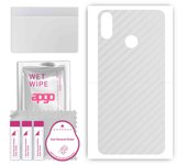 apgo Protective Skin Sticker for the back compatible with Cubot R11, Wrap Film, Foil, Vinyl - Pattern Transparent Carbon