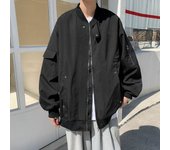 Chaqueta bomber de béisbol para hombre y mujer, de marca moderna, holgada, de talla grande, informal, versátil y de nicho. S negro