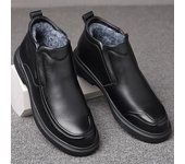 Botas de cuero genuino de moda para hombre con piel de lana, botines de invierno para hombre, botas de nieve informales de negocios para hombre, zapatos de trabajo 38