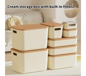 Caja de almacenamiento de artículos diversos de escritorio con tapa, armario, cajón de ropa, cesta de almacenamiento de plástico, contenedor organizador para cosméticos, cosas pequeñas 1PCS