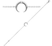 Les Trésors De Lily [Q8946] - Bracelet Argent 'Corne de Lune' blanc argenté (rhodié) - 10 mm blanco