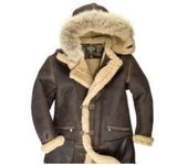 Chaqueta de manga larga con cuello de piel grande todo en uno de piel sintética gruesa para hombre M
