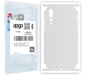 Adhesivo protector de piel apgo para la parte posterior y los laterales compatible con Huawei P20 Pro, película envolvente completa, lámina, vinilo - Patrón de carbono transparente