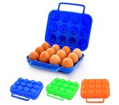 Portale - Caja de almacenamiento de huevos plegable para pícnic, 12 rejillas, para acampar verde