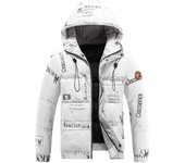 Chaqueta de invierno a la moda para hombre, versión coreana de la tendencia de engrosamiento, chaqueta corta brillante, abrigo informal XL plata