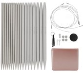 Juego de agujas circulares desmontables de 3,0-6,0 mm con cables intercambiables para suéteres