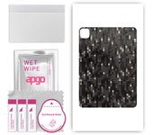 apgo Protective Skin Sticker for the back compatible with Apple iPad Pro 11 2022, Wrap Film, Foil, Vinyl - Pattern Carbon Black Pixel