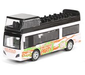 1/32 autobús de viaje de dos pisos coche en miniatura de aleación juguetes para niños adornos de coche coche extraíble juguetes para niños 1/32-Size:13*6*3.5cm blanco