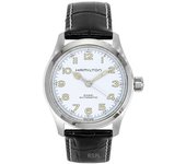 Reloj Hamilton Khaki Field Murph con correa de piel y esfera blanca, automático, H70405710, 100 m, para hombre blanco