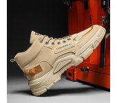 Zapatos de caña alta, botas para hombre, botas cortas de ropa de trabajo de moda de estilo coreano de celebridades de Internet, zapatillas deportivas 39 negro