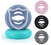 Anillo de agarre de mano, tamaño compacto, ligero, portátil, alivio del estrés, antebrazo, agarre de mano, fortalecedor, entrenador muscular de muñeca color rosa