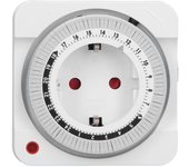 Temporizador de enchufe mecánico de 24 horas con incrementos de 15 minutos y cuenta regresiva automática para tomacorriente eléctrico
