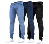 Pantalones vaqueros de tiro medio con cremallera y múltiples bolsillos para hombre, pantalones vaqueros ajustados de primavera y otoño, ropa de calle XL azul marino