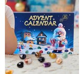 Calendario de Adviento navideño colorido de 24 piezas/juego, caja ciega, calendario de Adviento con gemas de cristal duraderas Round stone style