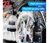 Botella rociadora de 2L para lavado de autos, bomba manual, rociador de espuma, rociador de presión de aire, olla de espuma para riego de jardines, lavado de autos, limpieza del hogar