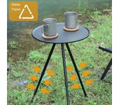 Mini mesa portátil Mini té y café escritorio trípode mesa escritorio para acampar senderismo mochilero pesca negro