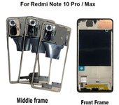 Nuevo Marco medio para Xiaomi Redmi Note 10 Pro Max placa bisel medio carcasa bisel reparación note 10 pro Black