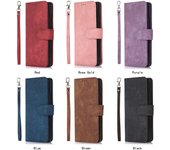 Funda plegable para teléfono comercial de alta calidad con ranura para tarjetas y bolígrafos, compatible con Samsung ZFold6 y ZFold3/4/5, con un diseño que se siente como piel. Samsung ZFold6 negro