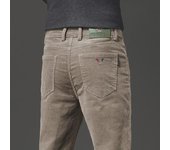 Pantalones rectos de pana elásticos para hombre: Ropa informal de negocios para otoño e invierno 36 gris