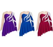 Vestido de leotardo de patinaje artístico para niñas, vestido de baile de Ballet con lentejuelas brillantes de manga larga 5-6 Years rojo