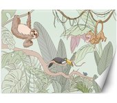 Fondo de pantalla Animales de la selva tropical 100x70 verde
