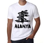 Camiseta gráfica vintage para hombre  Time for New Adventures  Alanya White XS blanco