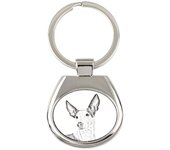 Ibizan Hound, Ibizan Podenco, Ibizan Warren Hound - keychain with a dog, keychain with a print, personalized pendant from the Art-Dog brand plata