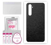 apgo Protective Skin Sticker for the back compatible with Realme X50 Pro 5G, Wrap Film, Foil, Vinyl - Pattern Black Honeycomb