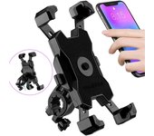 Soporte de teléfono para bicicleta eléctrica giratorio de 360° para andar en bicicleta, moto, motocicleta, soporte antideslizante para ciclismo negro