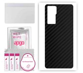 apgo Protective Skin Sticker for the back compatible with ZTE Axon 30s, Wrap Film, Foil, Vinyl - Pattern Carbon Black