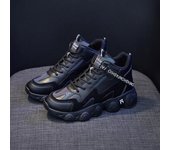 Zapatillas gruesas con cordones y cordones térmicos impermeables antideslizantes con suela gruesa para mujer 35 negro