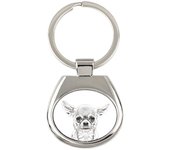Chihuahua long-haired - keychain with a dog, keychain with a print, personalized pendant from the Art-Dog brand plata