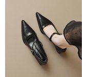 Zapatos Mary Jane para mujer, zapatos de tacón medio a la moda, zapatos de ballet suaves y cómodos, zapatos de mujer 34 plata