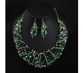 Conjunto de collar y pendientes de cristal para banquete de novia, accesorios femeninos champagne