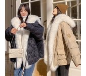 Chaqueta De Plumas De Alta Gama De Gran Tamaño De Otoño E Invierno para Mujer con Cuello De Felpa Y Chaqueta Suelta XL