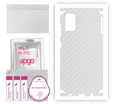 apgo Protective Skin Sticker for the back+sides compatible with Samsung Galaxy A41, Full Wrap Film, Foil, Vinyl - Pattern Transparent Carbon