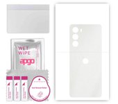 apgo Protective Skin Sticker for the back compatible with Moto G200 5G Dual SIM, Wrap Film, Foil, Vinyl - Pattern Matte Transparent