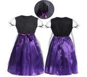 Vestido de Halloween para niñas, vestido estampado, disfraz de bruja para juego de rol, disfraz de mascarada con sombrero 110 púrpura