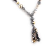 Les Trésors De Lily [J7955] - Collar 'Mineralia' dorado y negro negro