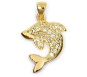 Les Trésors De Lily [L4387] - Colgante chapado en oro 'Dolphins' oro blanco - 15x15 mm oro