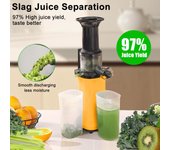 Exprimidor portátil de frutas y verduras, exprimidor de prensa en frío con cepillo, minimáquina eléctrica para hacer jugos