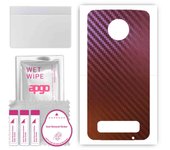 apgo skin sticker film foil vinyl for the BACK compatible with Motorola Moto Z3 Play, scratch-resistant, easy to install - Carbon Chameleon CAKA5