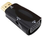 Convertidor de Cable de Audio de 1080P macho a hembra, HDMI, compatible con adaptador VGA HD para PC, portátil, TV Box, proyector de pantalla de ordenador negro