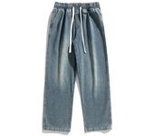 Vaqueros lavados con agua para hombre, pantalones blancos desgastados de verano estilo retro americano para hombre, pantalones rectos para hombre S