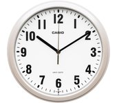 Reloj de pared CASIO Radio Reloj Wave Cepter Analógico Fácil de ver Diámetro pequeño Segundero estándar Se detiene de noche Blanco Blanco perla 26,8 cm IQ-352AMJ-7JF