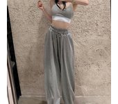 Pantalones de chándal de gran tamaño para mujer, pantalones deportivos de cintura alta, pantalones holgados informales a la moda, pantalones para correr para mujer, ropa de calle, pantalones Harajuku M blanco