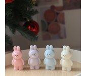 Lindos moldes para velas perfumadas con forma de conejo y oso, moldes de silicona para jabón hechos a mano para hornear en yeso, material hecho a mano para velas