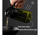 Pulverizador de aceite 2 en 1 de vidrio oscuro, dispensador de aceite de oliva, pulverizador de aceite negro resistente a la luz para cocinar ensaladas y barbacoas, herramientas para barbacoa. amarillo