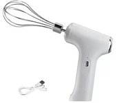 Batidor de harina, práctico, ligero, duradero, fácil de limpiar, batidor de huevos eléctrico, batidor de huevos eléctrico para cocina B blanco