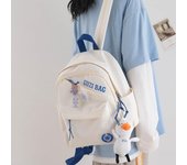 Mochila pequeña y ligera para mujer, bolso de compras japonés impermeable blanco